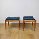 Stool seat navy blue structural fabric Art Deco - 2 pieces available
