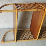 Vintage rattan wall shelf