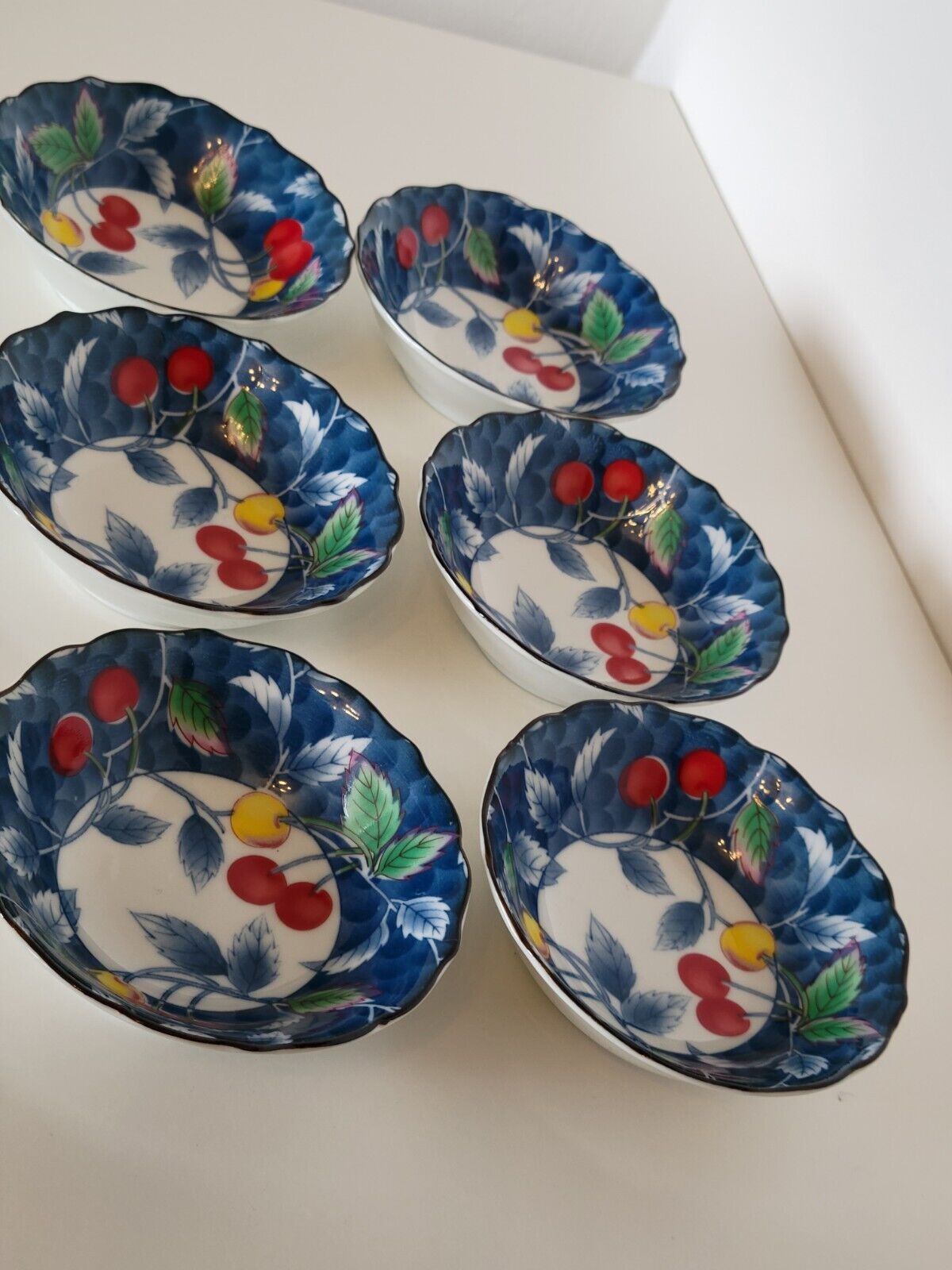 6 cups decoration cherries Japan vintage
