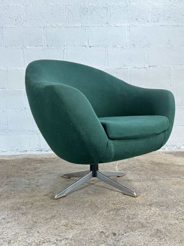 Fauteuil oeuf vintage vert
