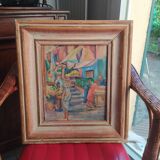 orientalist oil on canvas rue d'Alger signed Emile Claro