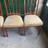 Series of 4 directory chairs in marquetry and cherry wood