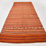 158x390Cm Peach & Red Handmade Kilim Rug