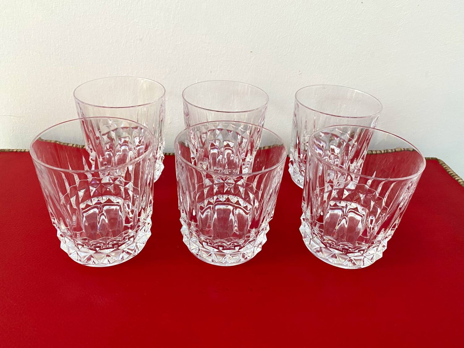 Set of 6 Arques crystal water or whisky glasses