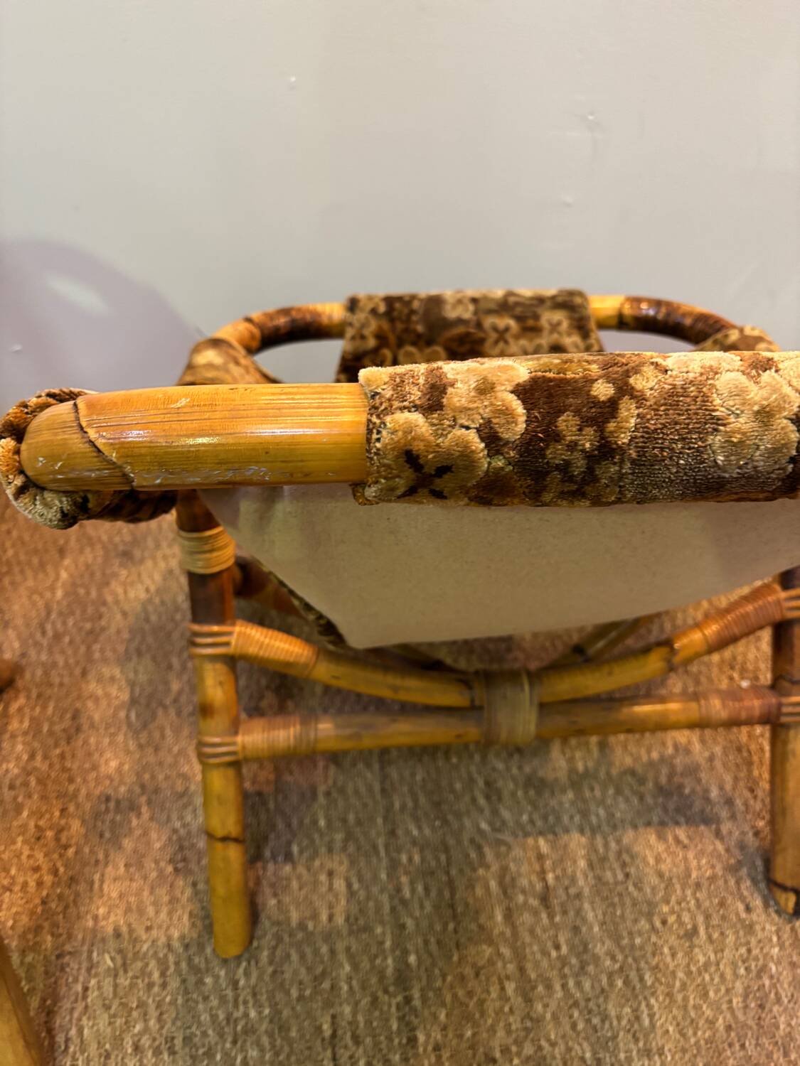 Set of three bamboo armchairs 1960