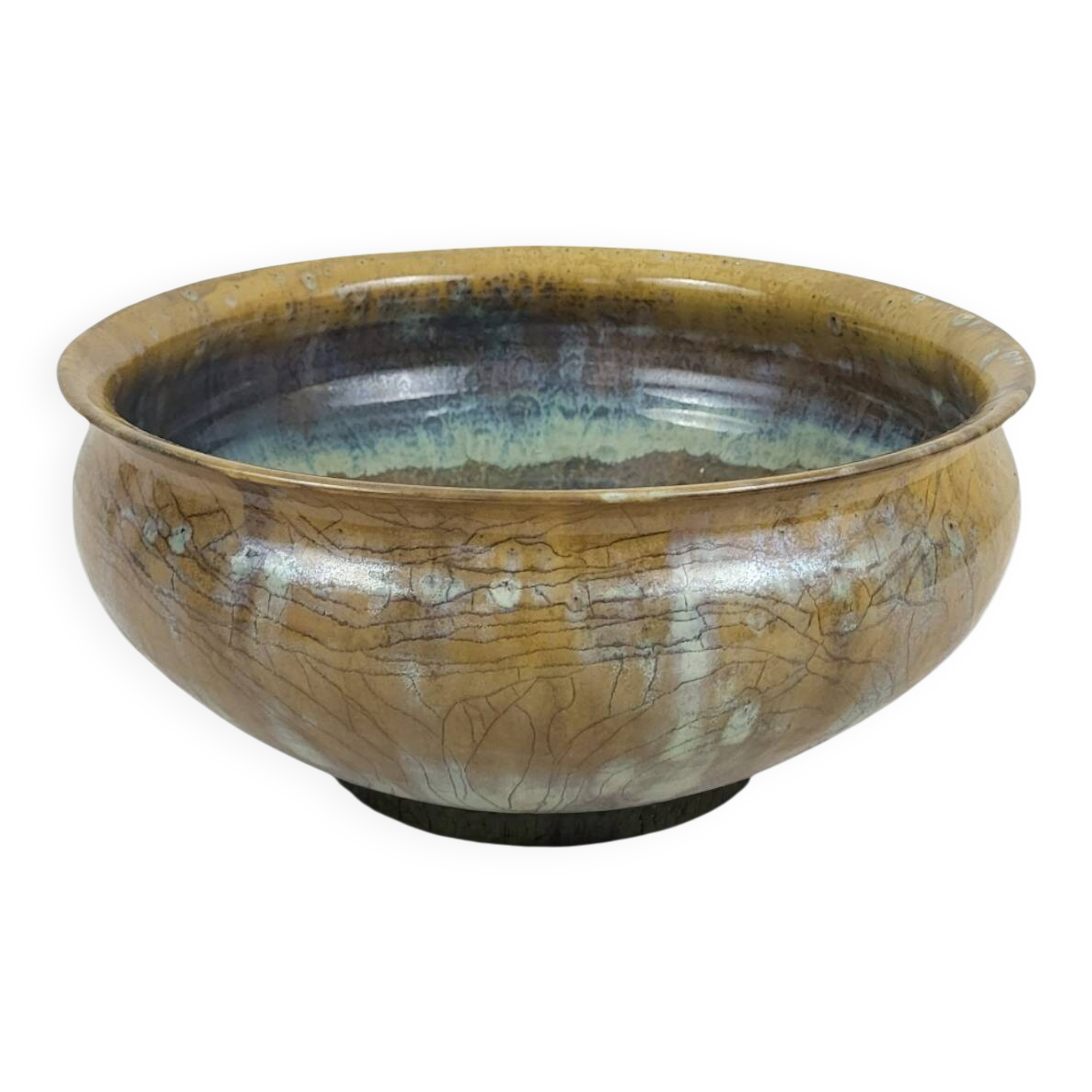 Stoneware salad bowl signed Anne Marie Sybesma De Bay, aka MIEP La Borne