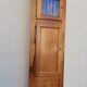 Corner glazed corner cabinet in old cherry wood 1900s