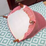 Pink velvet padded toad chair