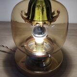 Amber green Murano globe as a lamp