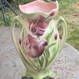 Large slip vase, glazed ceramic, Saint-Clément, France,