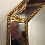 Octagonal mirror wooden gold beveled 92x71cm