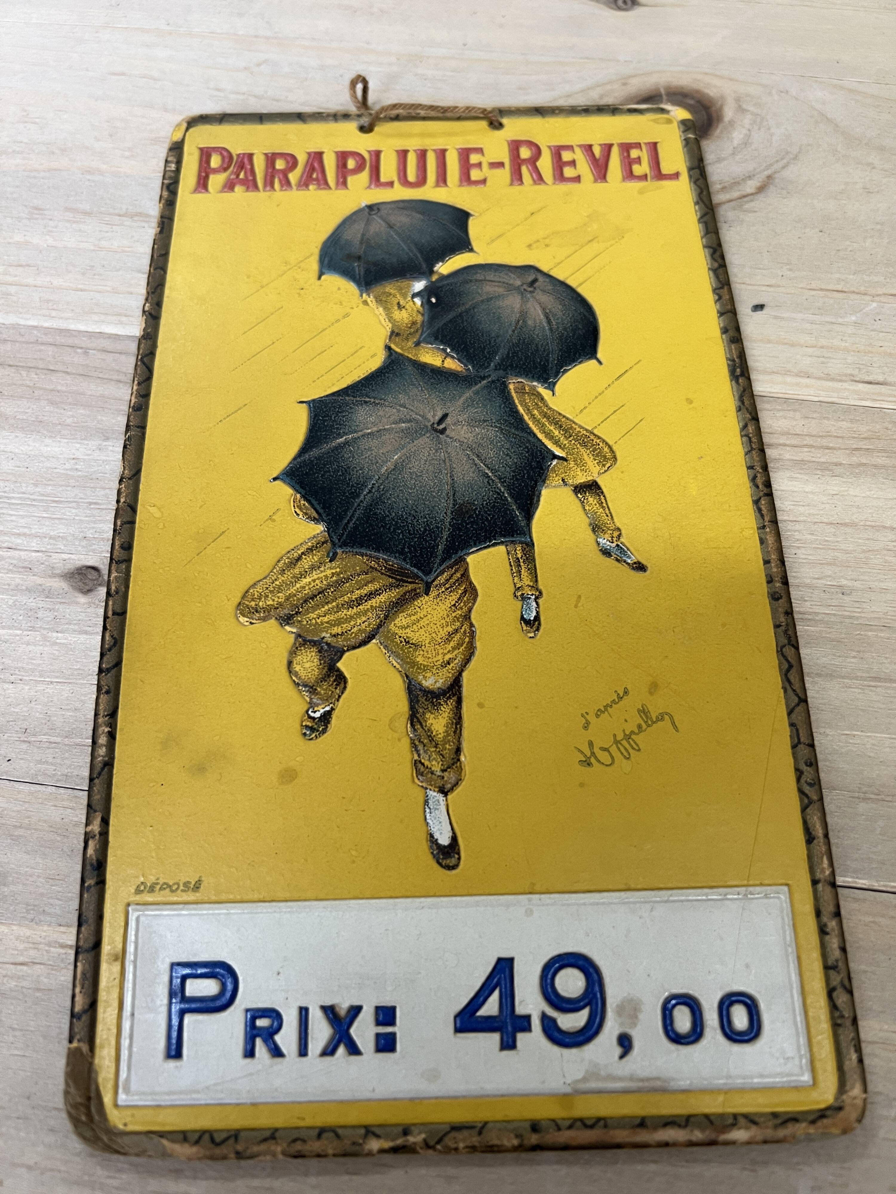 Carton umbrella revel no advertising sheet old pub cappiello