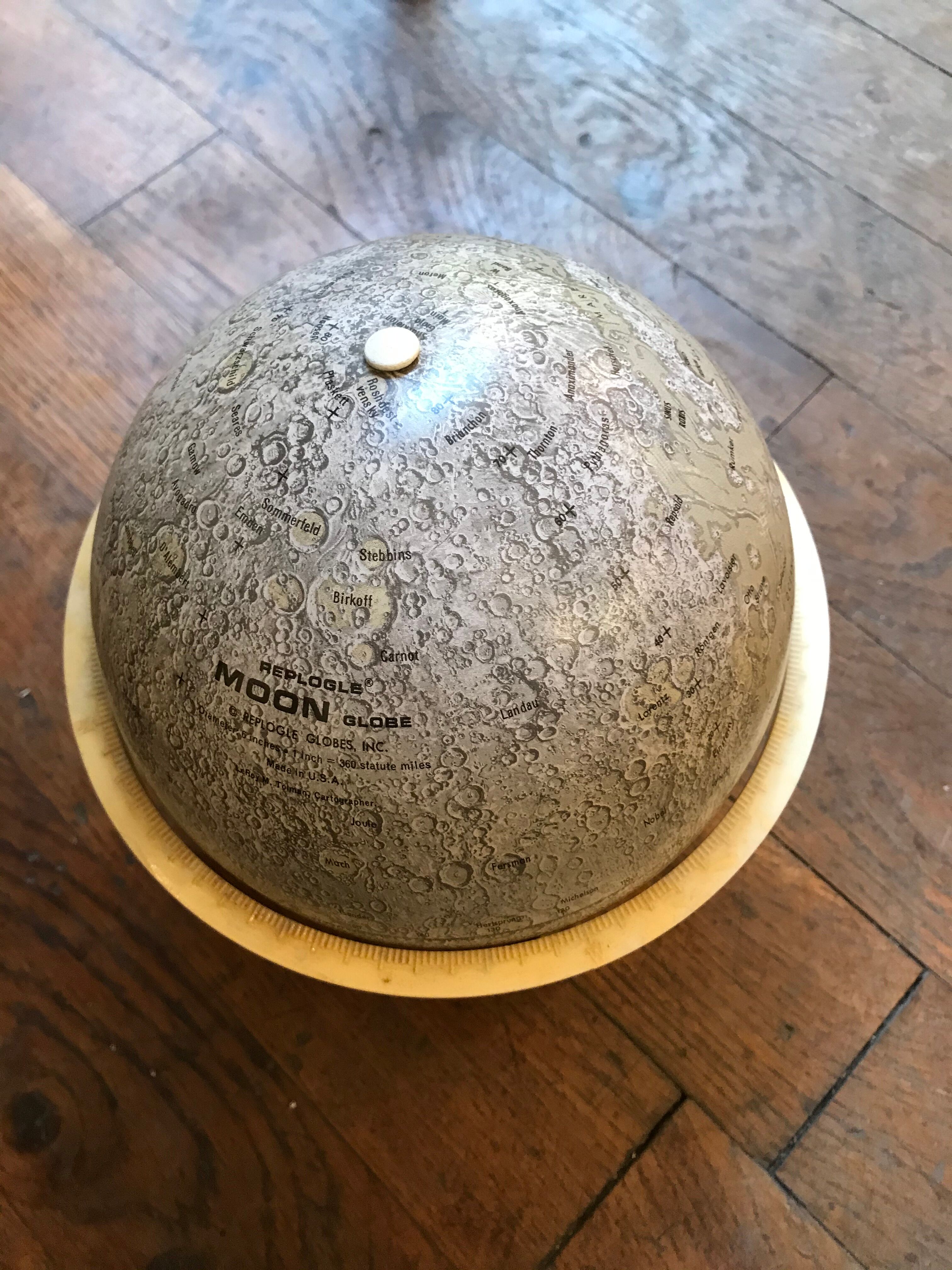 Globe terrestrial moon metal replogle world map 1969