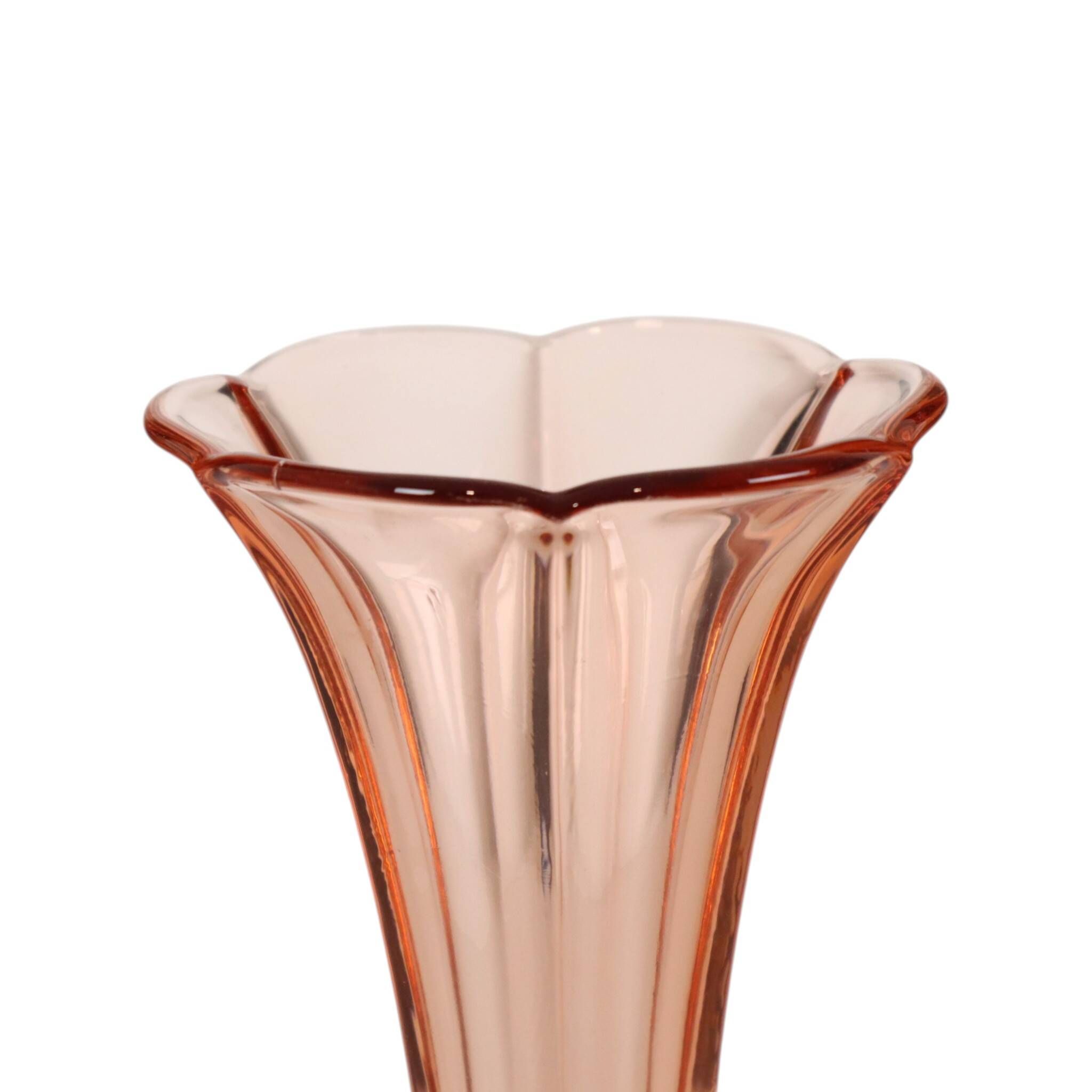 Pink Rosaline Art Deco Vase VSL Luxval Americain 23cm