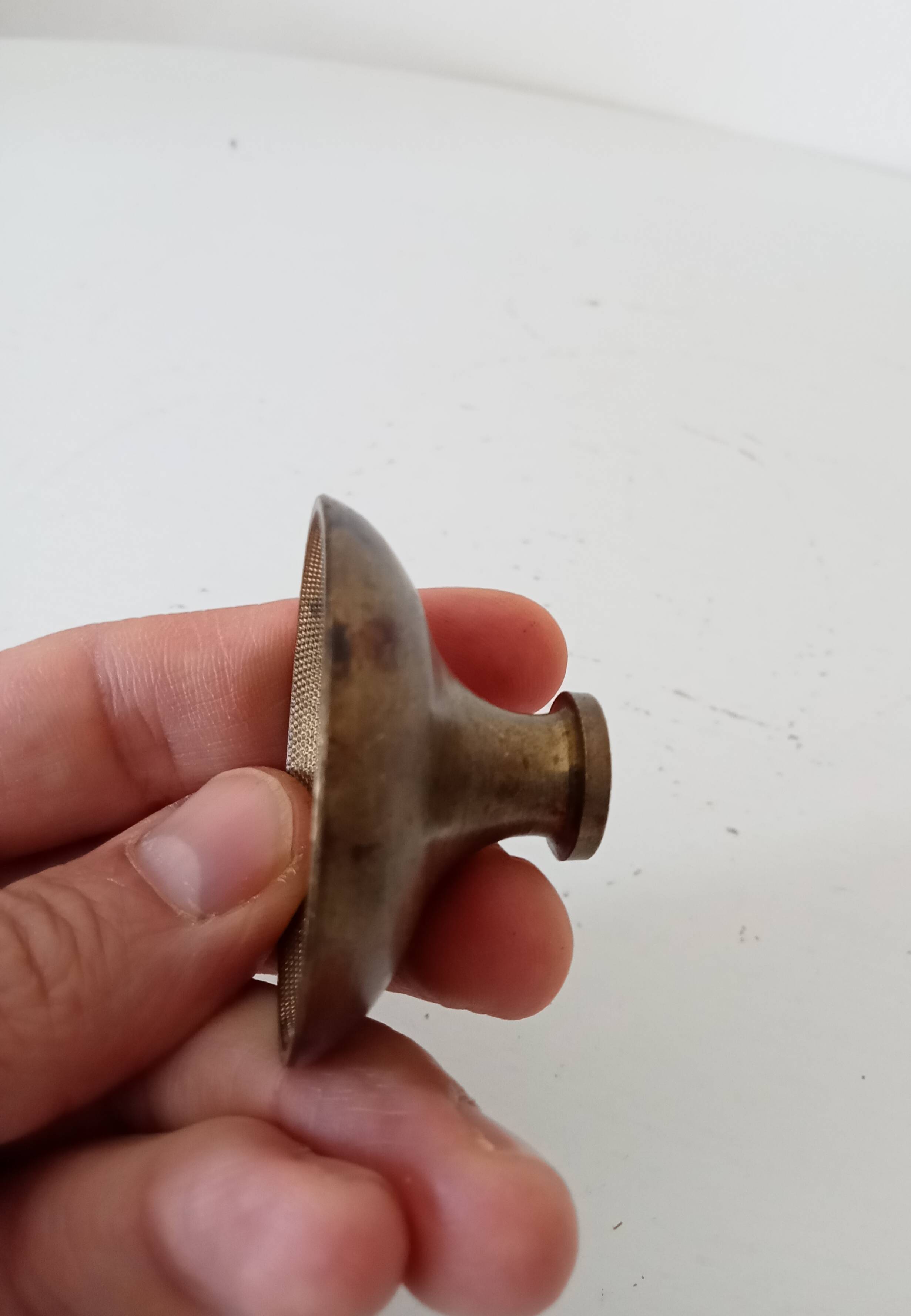 Pair of antique Empire furniture knobs from the 19th century in solid bronze.