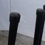 Pair of stools tripod in metal and wood log