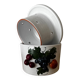 Water butter dish with raised fruits