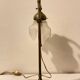 Brass table lamp with a glass shade