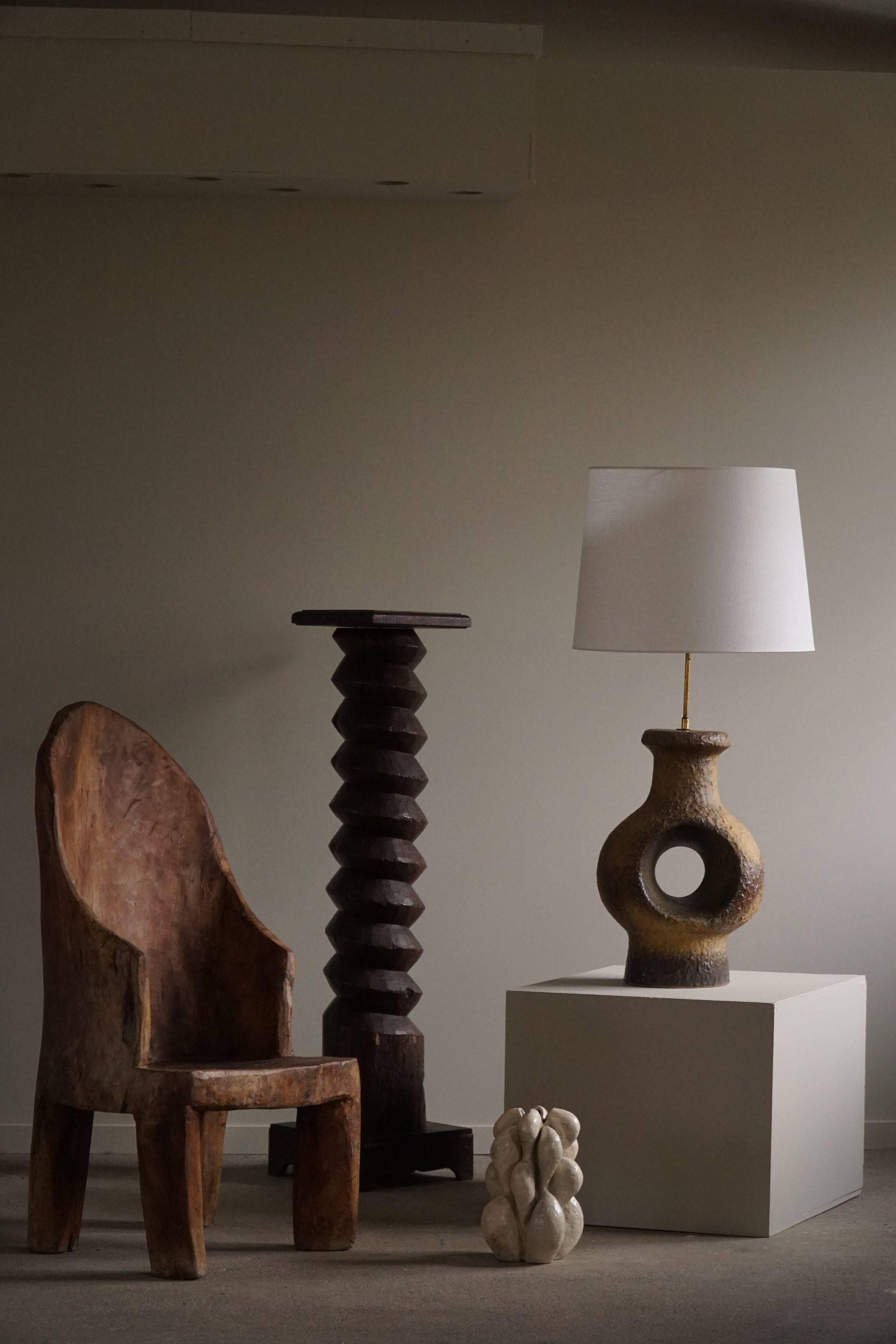 Modern Danish ceramic table lamp, large sizes, green/brown colours, 1960s.