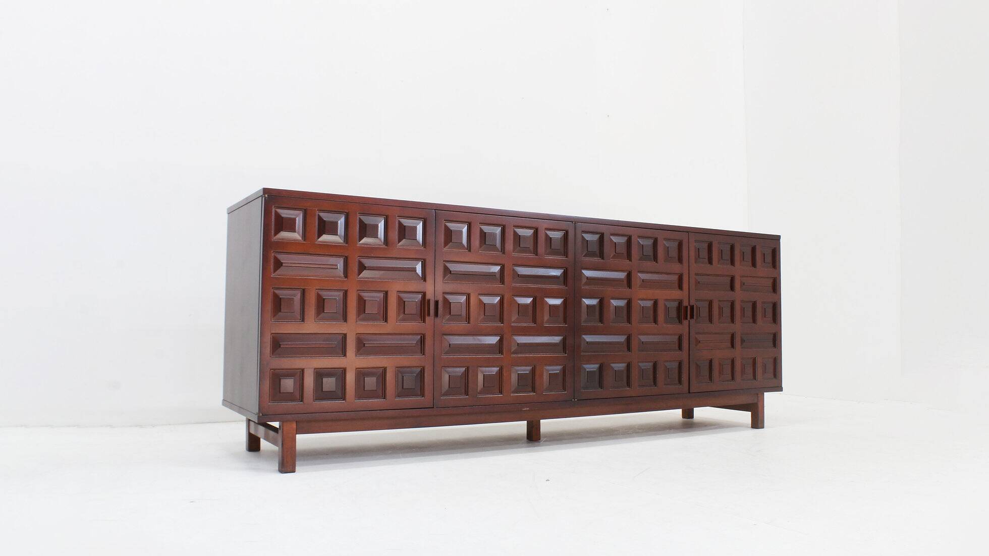 Vintage Spanish brutalist sideboard credenza