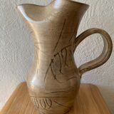 Large ceramic pitcher enamelled 70s Vallauris