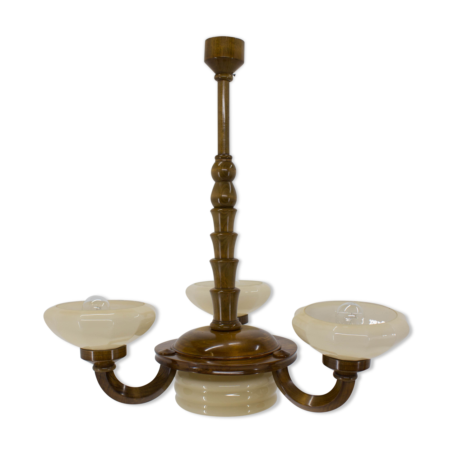 Lustre en bois Art Déco, années 1930
