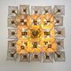 Chandelier in brass and structured ice glass, 1950s, Austria