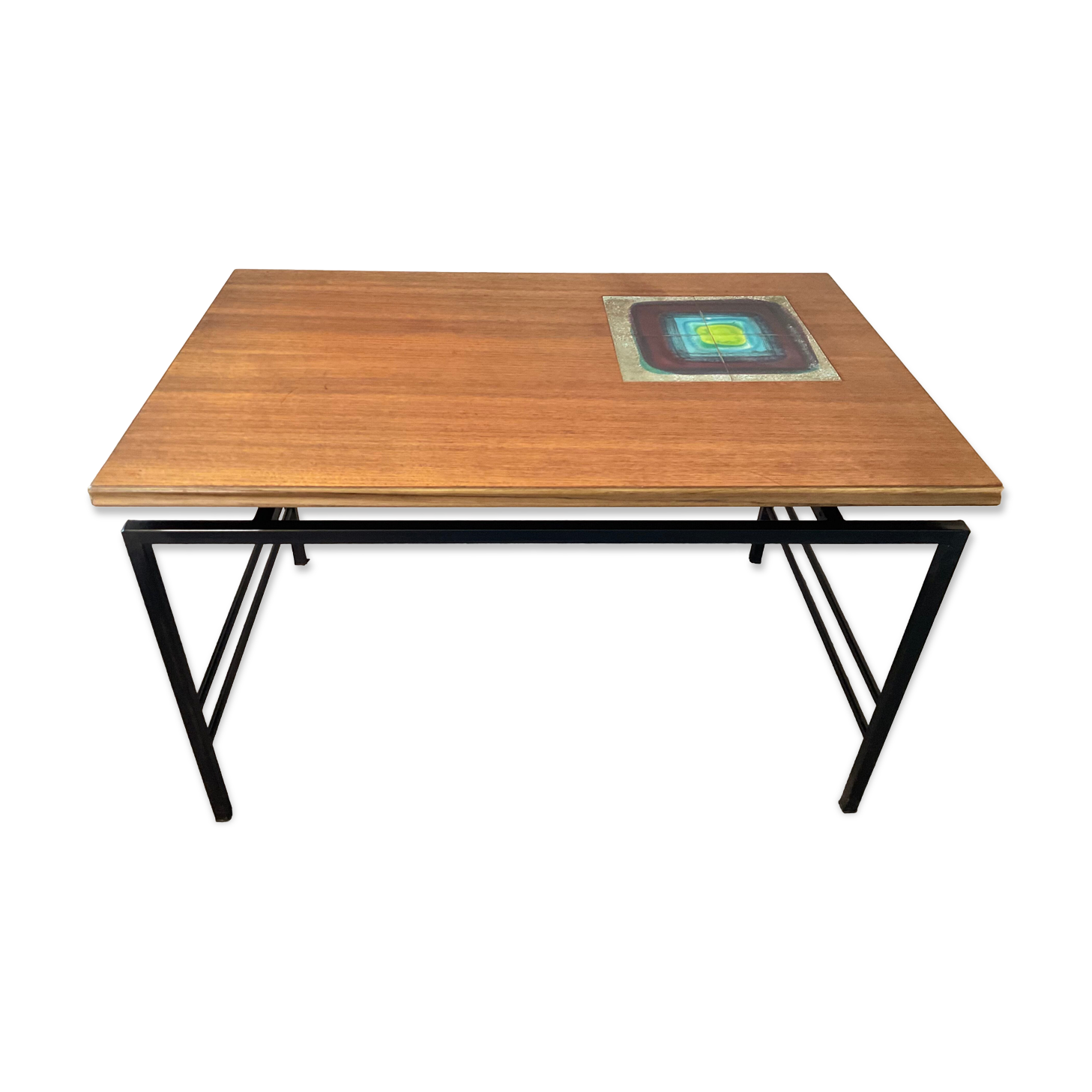Vintage coffee table in wood and metal years 60/70