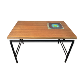 Vintage coffee table in wood and metal years 60/70