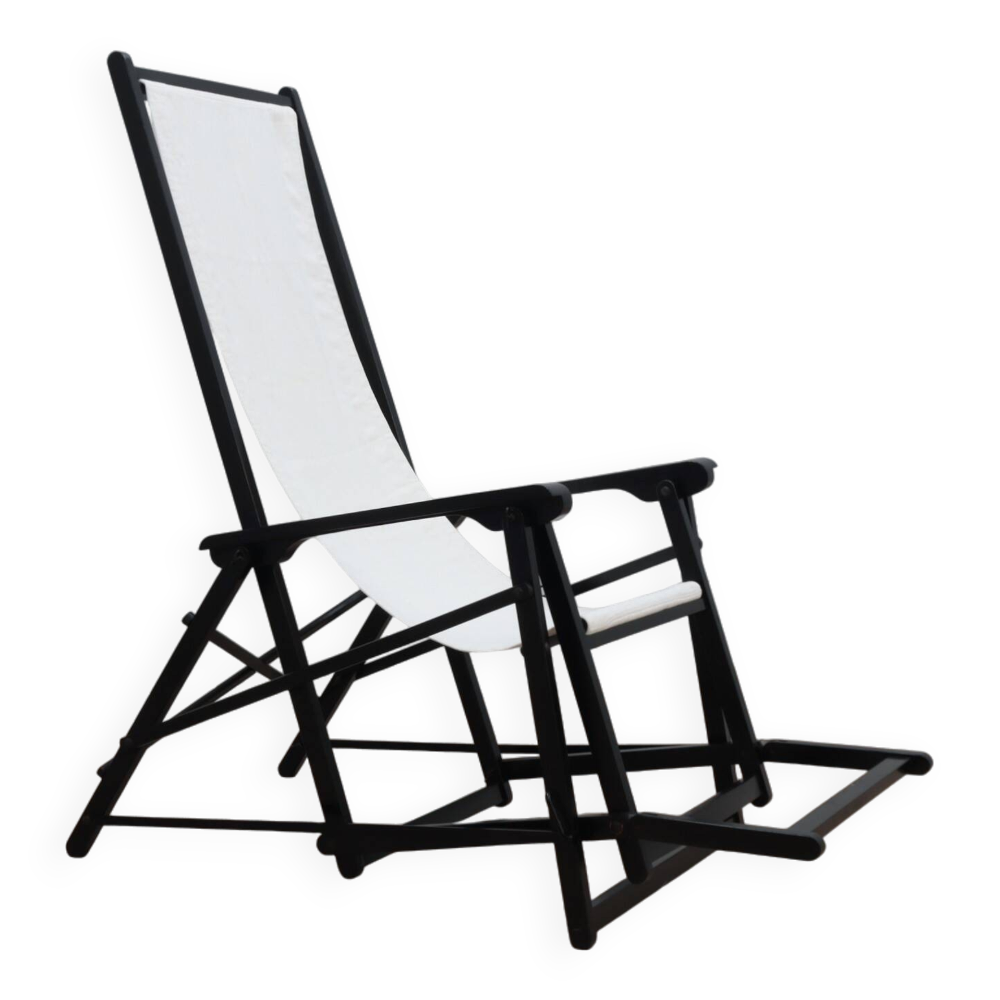 Vintage Italian design folding deck chair 1970s