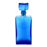 Carafe rectangulaire bleue en verre, années 60
