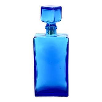 Blue rectangular glass carafe, 1960s