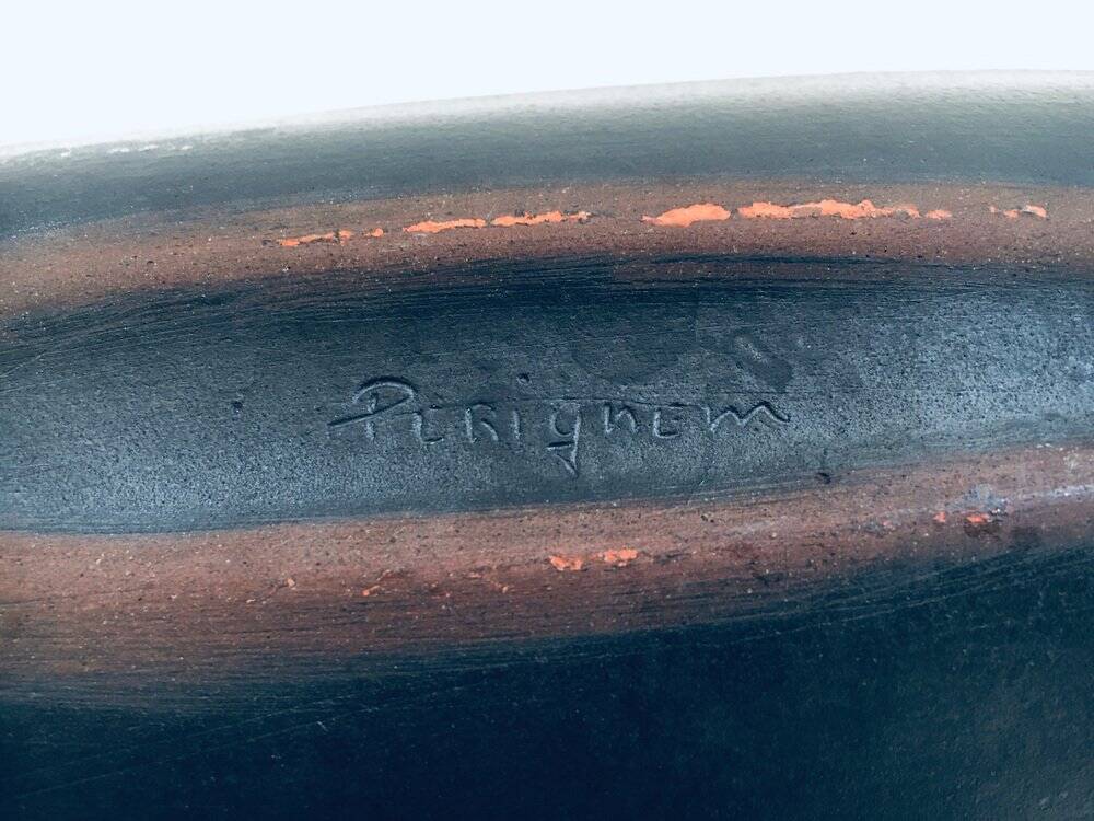 Art ceramic surfboard bowl dish by Rogier Vandeweghe for Perignem Studio, Belgium, 1960s