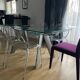 Roche Bobois dining table in glass, model Chronos, extendable.