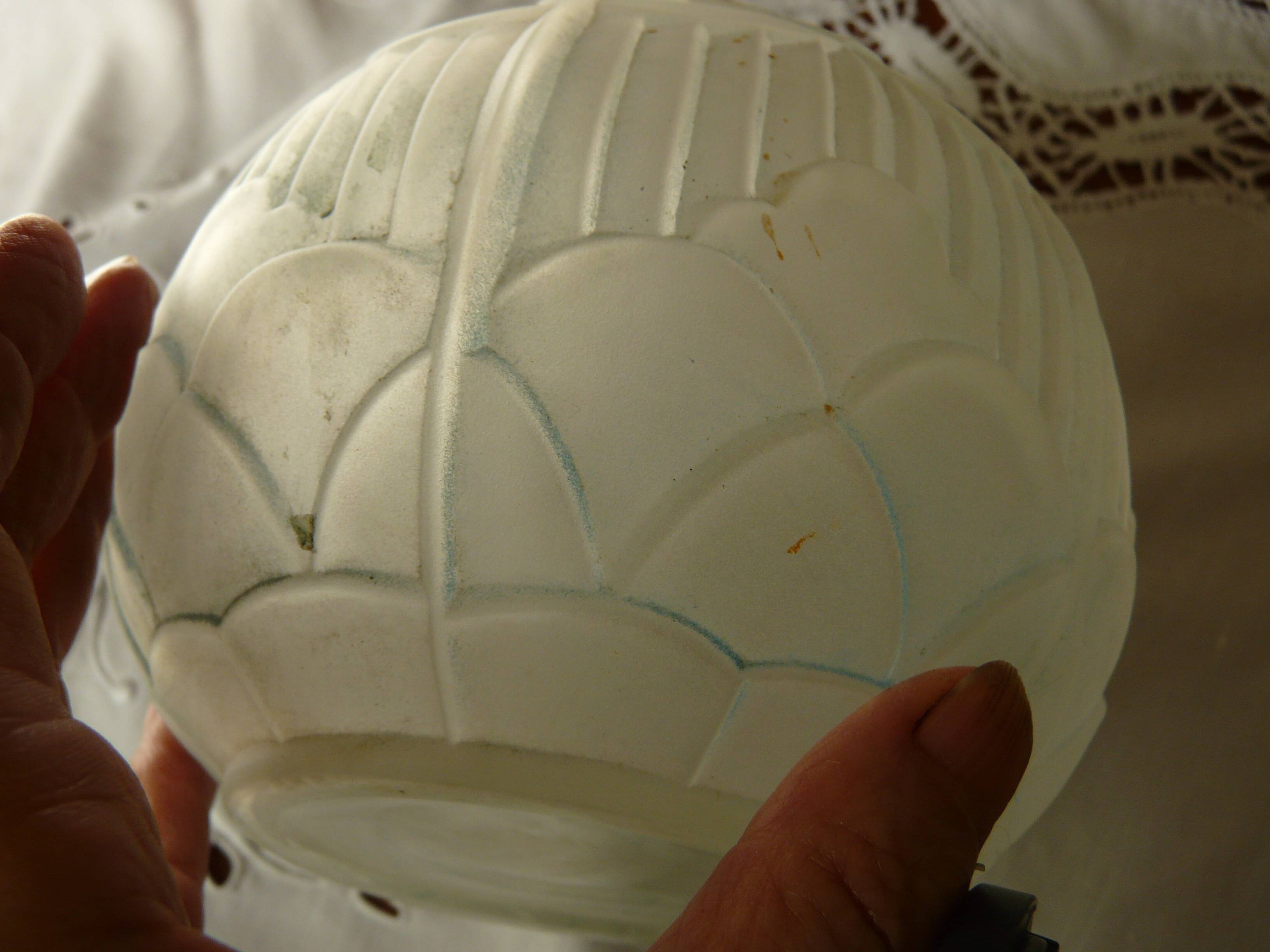 Glass ball vase press mold art deco period