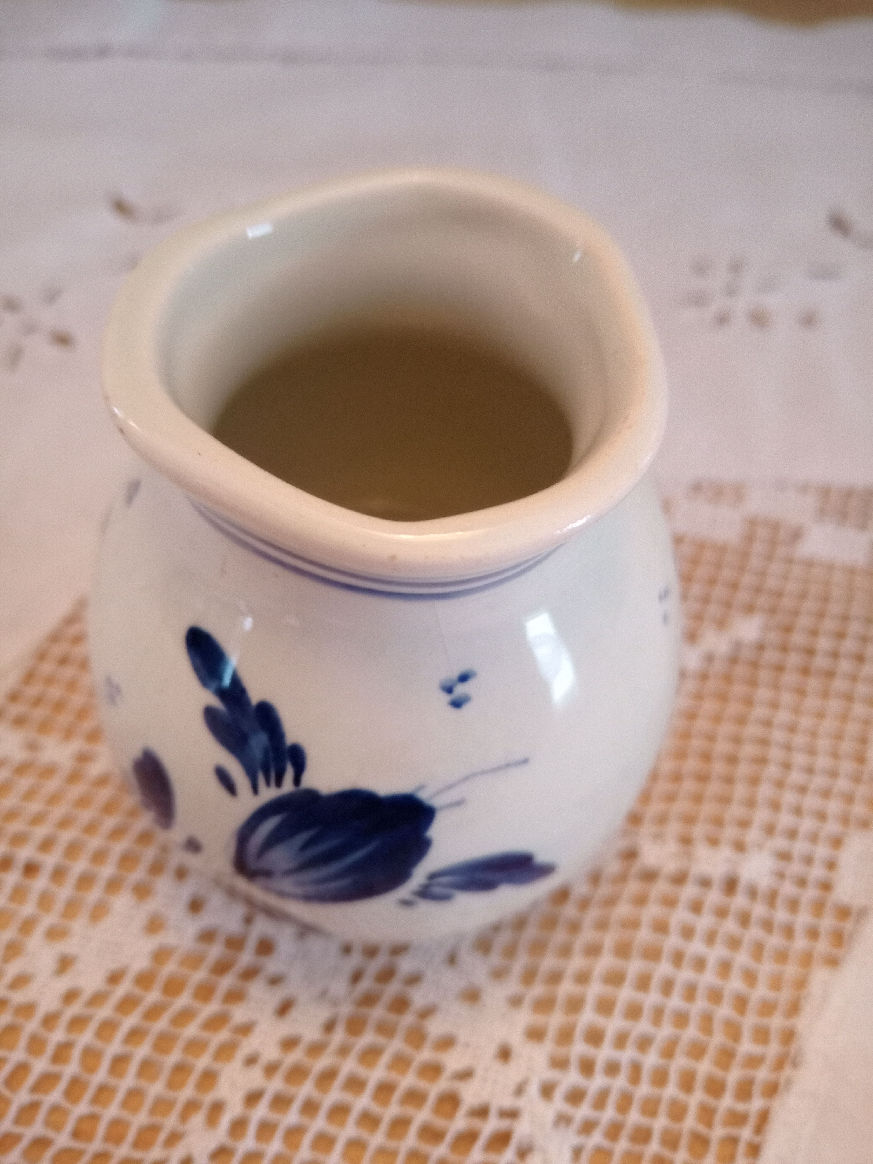 Vase soliflore Delft decor blue flowers