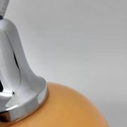 Diderot Delmas lamp in orange opaline with chrome base France 1970 Vintage