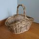 Basket with wicker basket handle