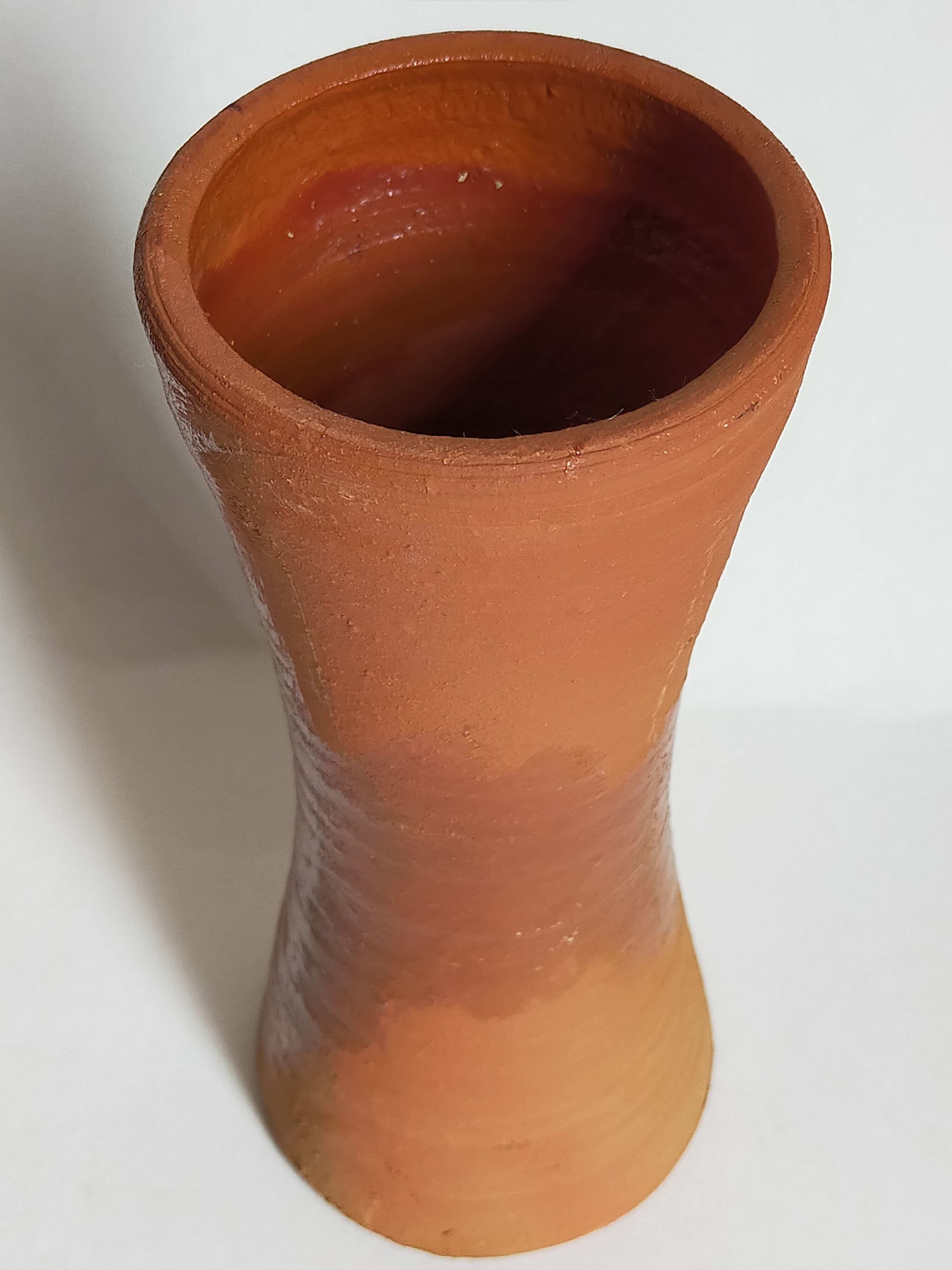 Potter's "Diabolo" vase in vintage glazed terracotta