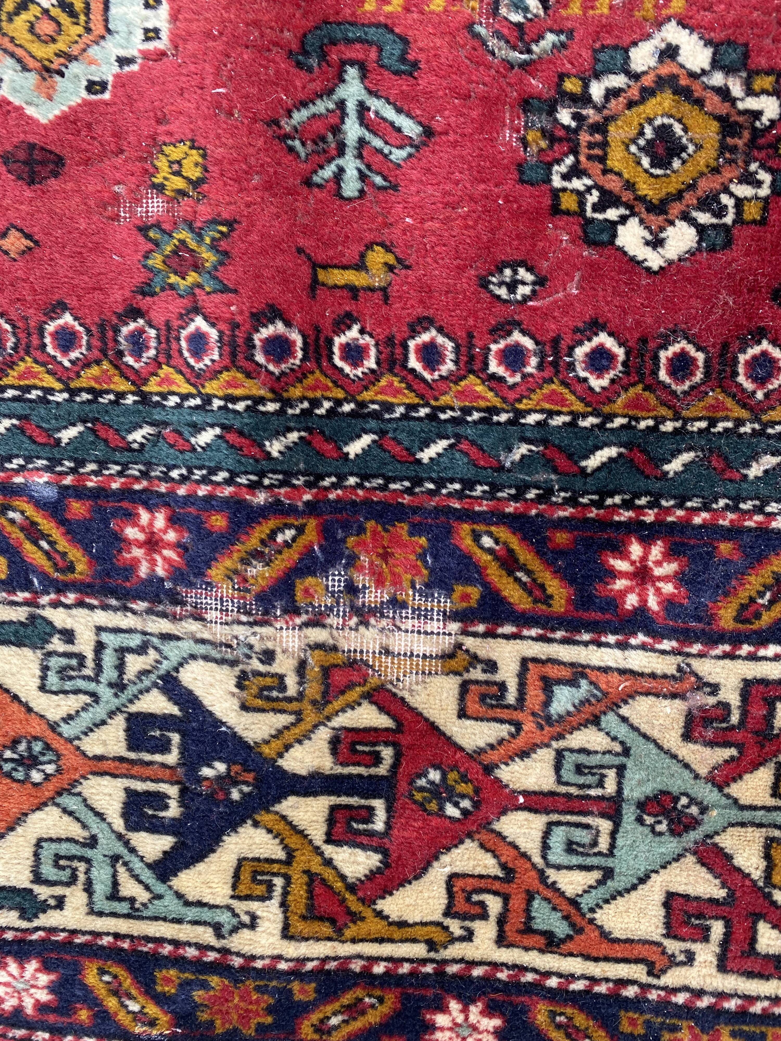 Nice large vintage carpet chirwan Azerbaijan handmade 234x310 cm