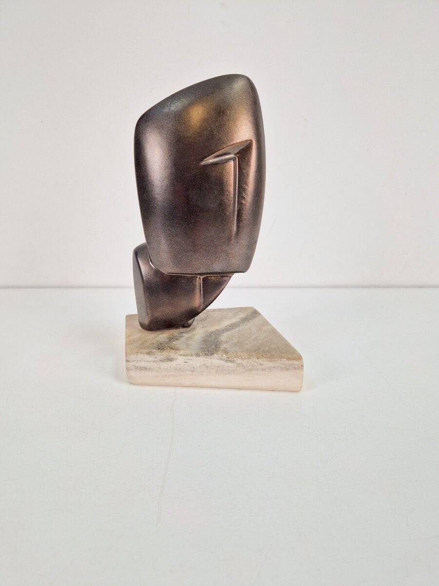 Sculpture abstraite vintage sur socle en marbre, années 1960