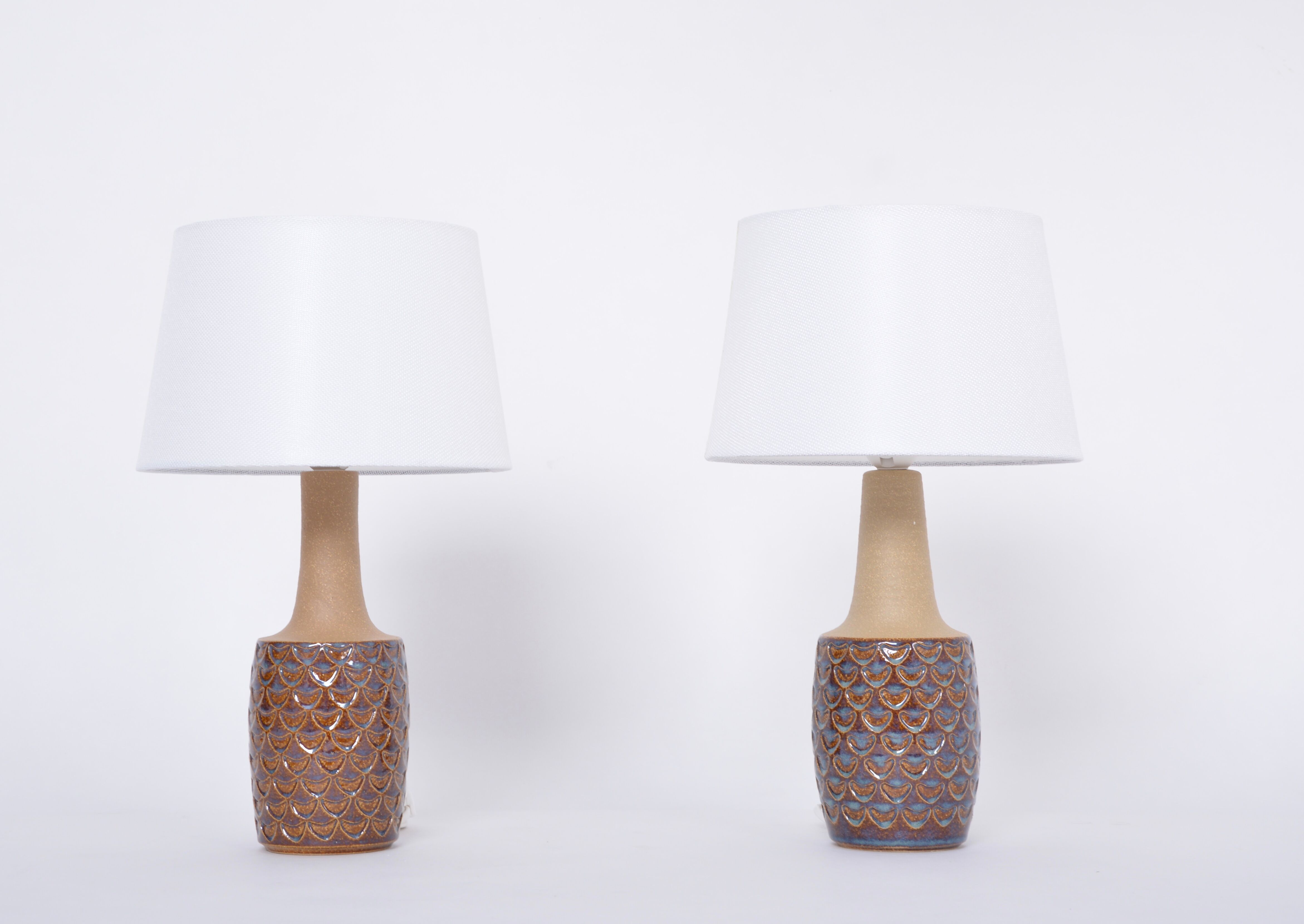Pair of Mid-Century Handmade Stoneware table lamps model 3001 by Einar Johansen for Soholm