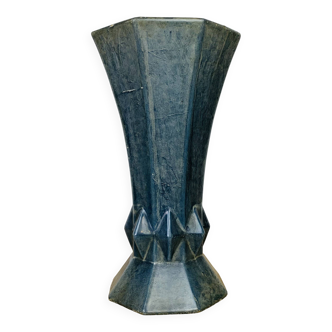 Art Deco enameled cast iron vase