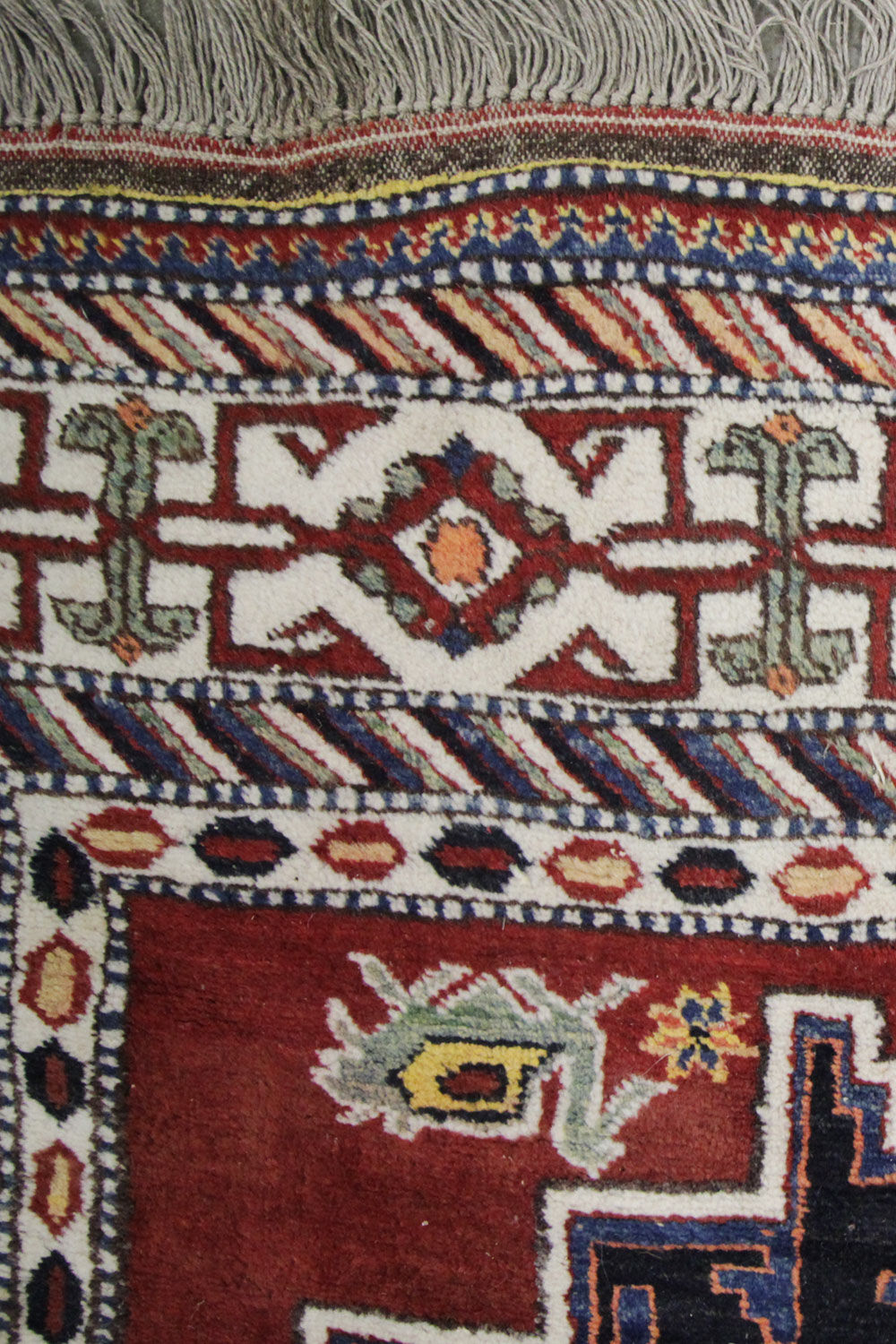 Vintage Caucasian Kazak Carpet Area Rug- 207x227cm