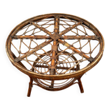 Rattan coffee table from the 50's Italy
