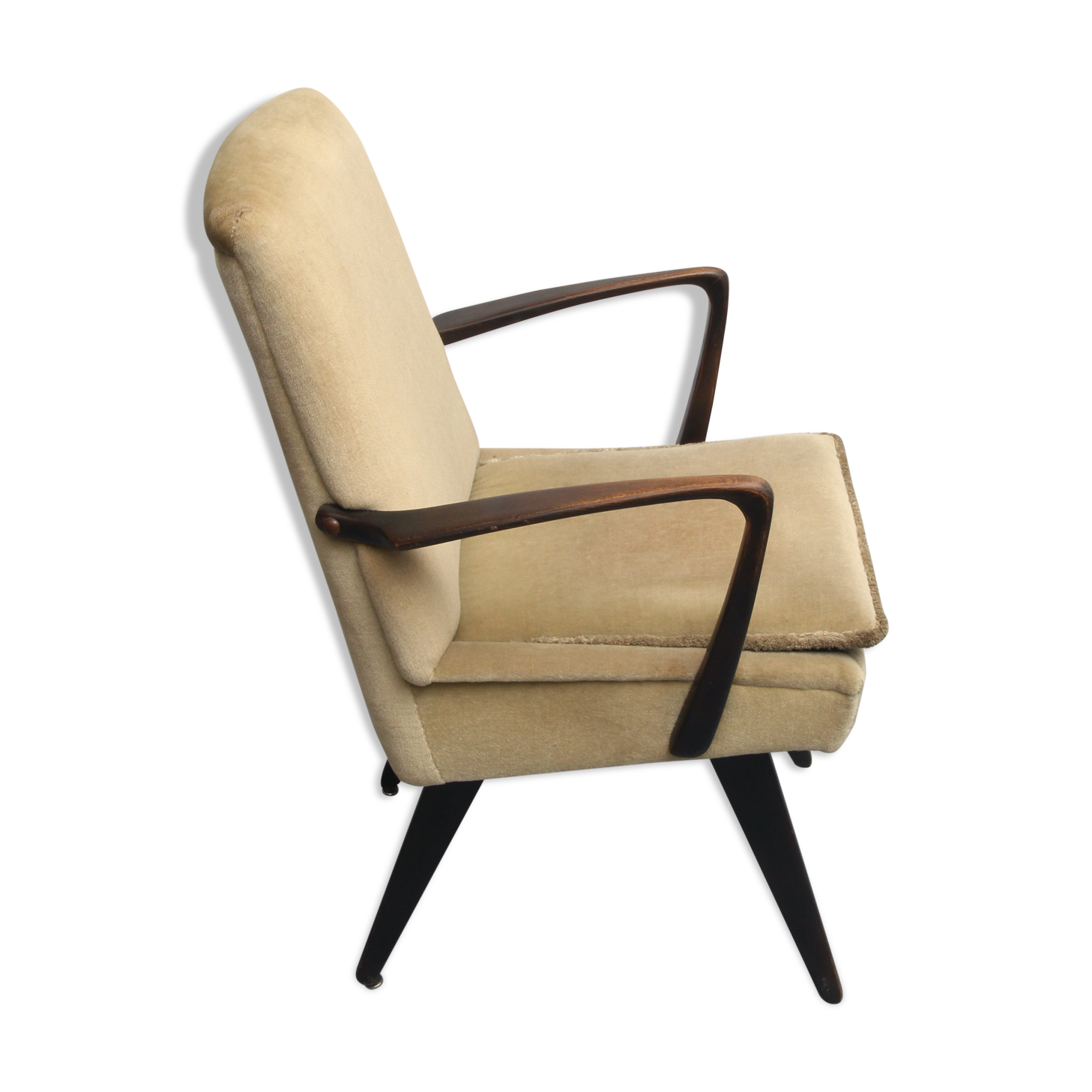 1950s scissor armchair in velvet