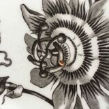 Set of 9 plates Passion flower grey 1880 Brown Westhead Moore 'Co