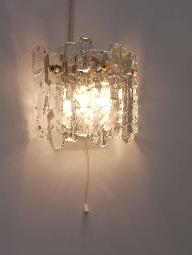 Frosted glass wall light mid-century by J.T. Kalmar Soria, Austria, 1970s