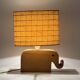 Mid century Modern wood elephant table lamp, Italy circa 1960s