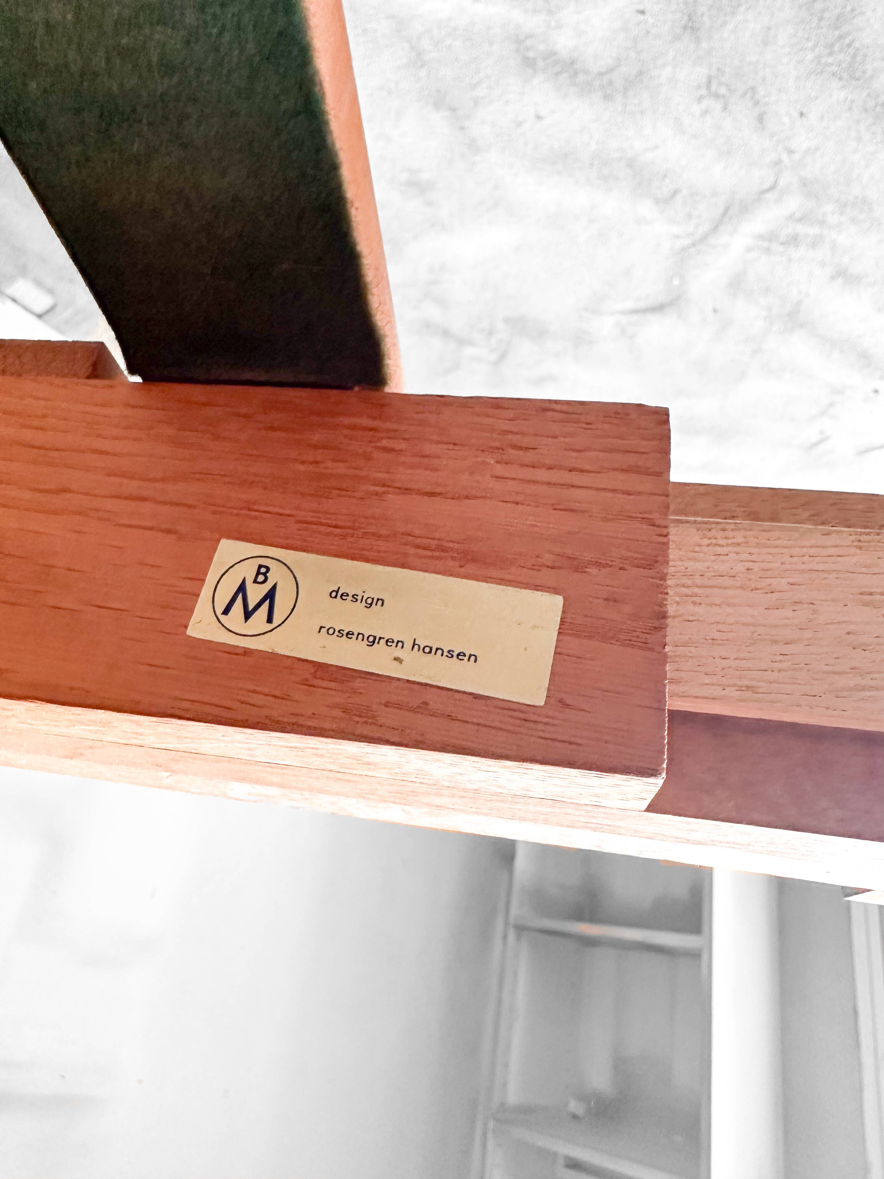 Table scandinave extensible en palissandre 4/10 pers Rosengren Hansen